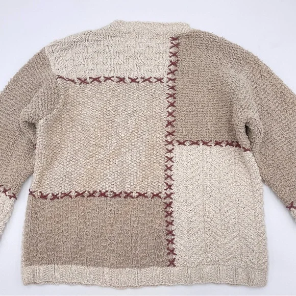 Vintage Sweater Handknit Cottagecore‎ Momcore Linen Cotton Ramie Medium Women - Picture 5 of 9